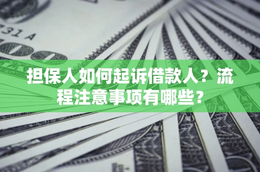 济南担保人如何起诉借款人？流程注意事项有哪些？
